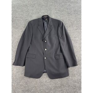Tommy Hilfiger Blazer Mens 43R Navy Wool Silver Button Crest Logo Ivy Preppy